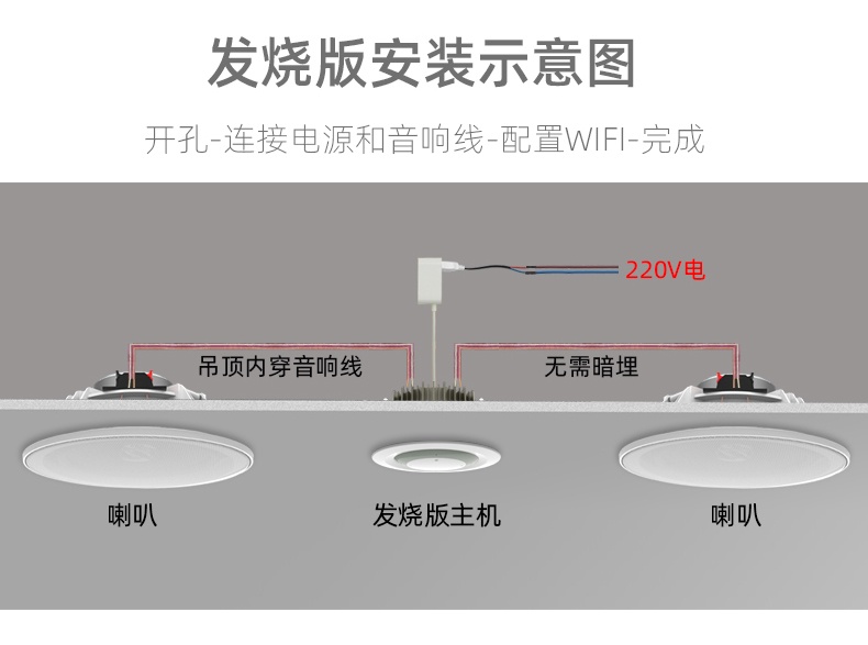 cmaos智能吸顶音响音箱蓝牙wifi支持精灵小度小爱声控点 蓝牙版主箱 1