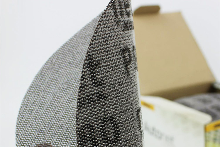 干磨砂纸6寸植绒网砂5寸网格圆形背绒吸尘磨灰耐磨砂纸片6寸网砂p320