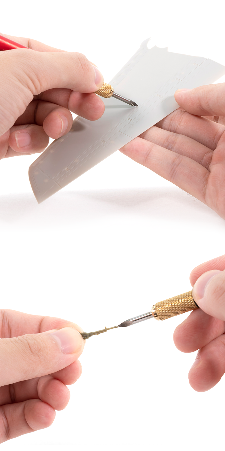 峰力耐星河刻线针 高达gk模型制作工具刻线针 三棱圆形六棱形 t09h