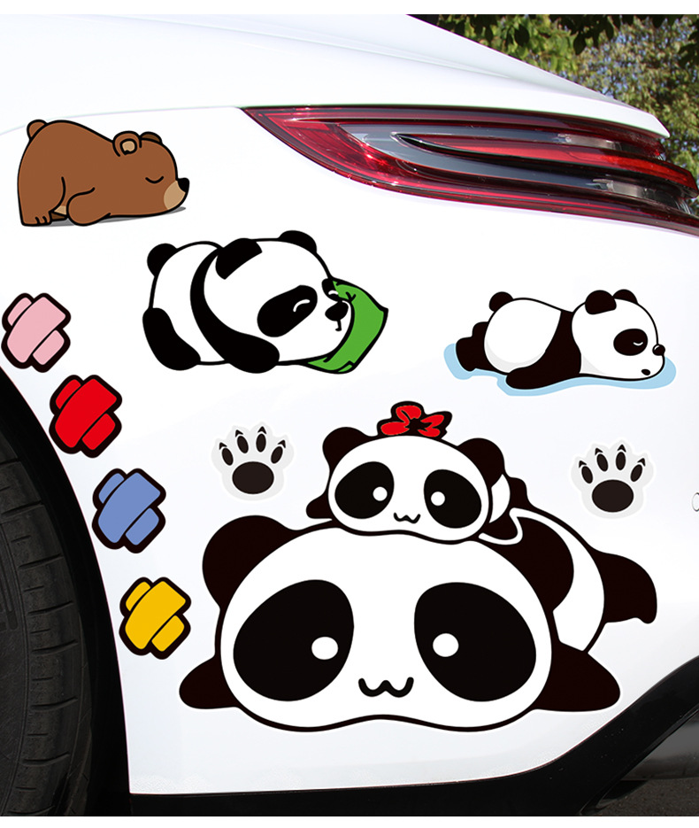 行遮盖划痕车贴防水贴花卡通贴画汽车装饰个性车身创意遮挡疤痕贴纸
