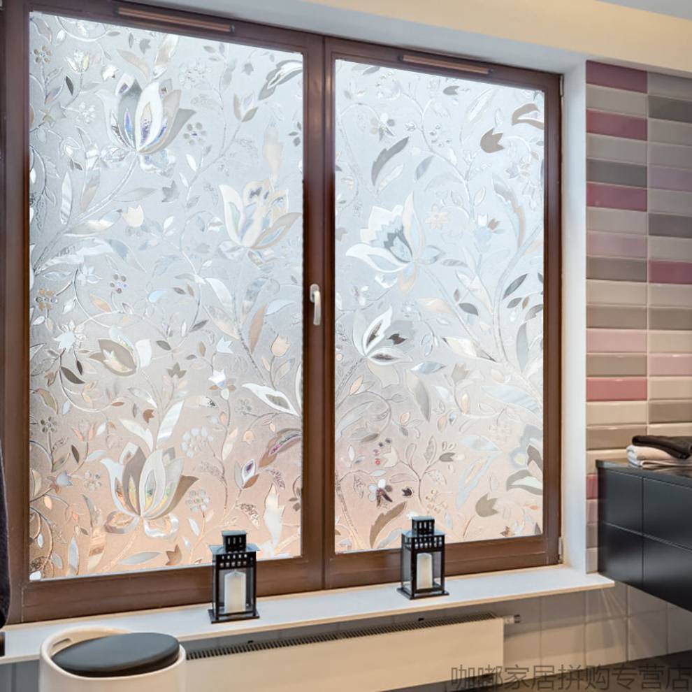静电玻璃贴纸【透光不透明】磨砂玻璃贴膜卫生间遮光卧室窗户贴纸飞