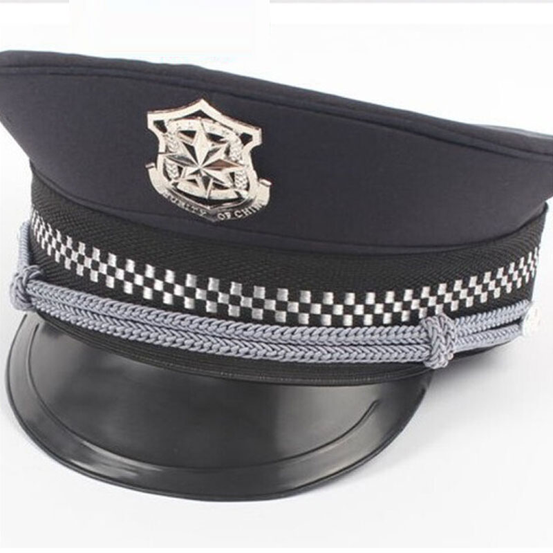 布来仕尼 黑色保安大盖帽大檐帽男女物业小区执勤大沿帽保安制服帽子