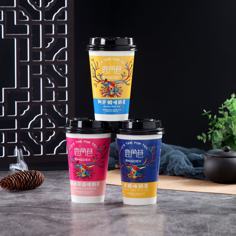 蜜雪皇后鹿角巷奶茶整箱30杯冲泡黑糖阿萨姆奶油草莓80g/杯 鹿角巷