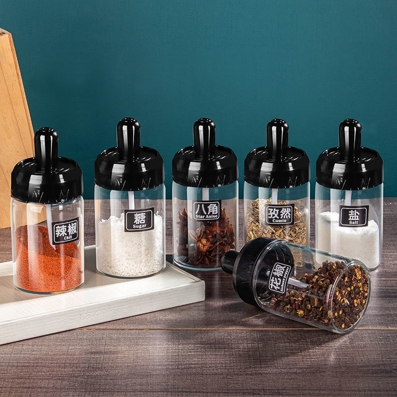迎新必备厨房用品玻璃瓶密封罐调料盒收纳盒调味料套装调料罐瓶盐糖