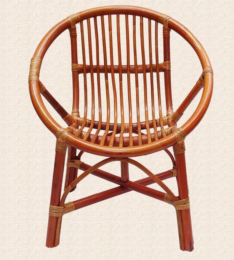 柚公馆 柚公馆真藤小藤椅原色天然藤椅老人懒人小椅子靠背阳台客厅