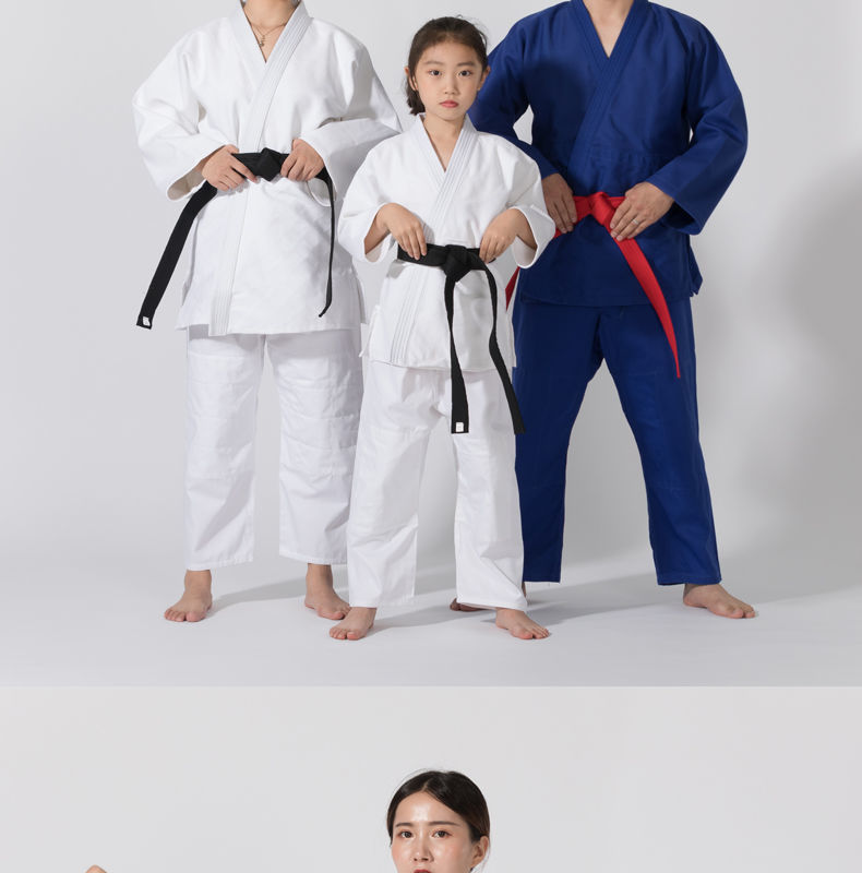 儿童合气道服柔道服居和道服合气道服装巴西柔术道服 蓝色 110cm