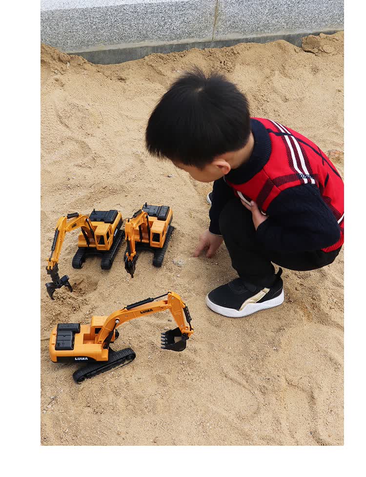 打钻机玩具车推土车儿童挖掘机运输土工程车宝宝破碎机36岁2男孩打