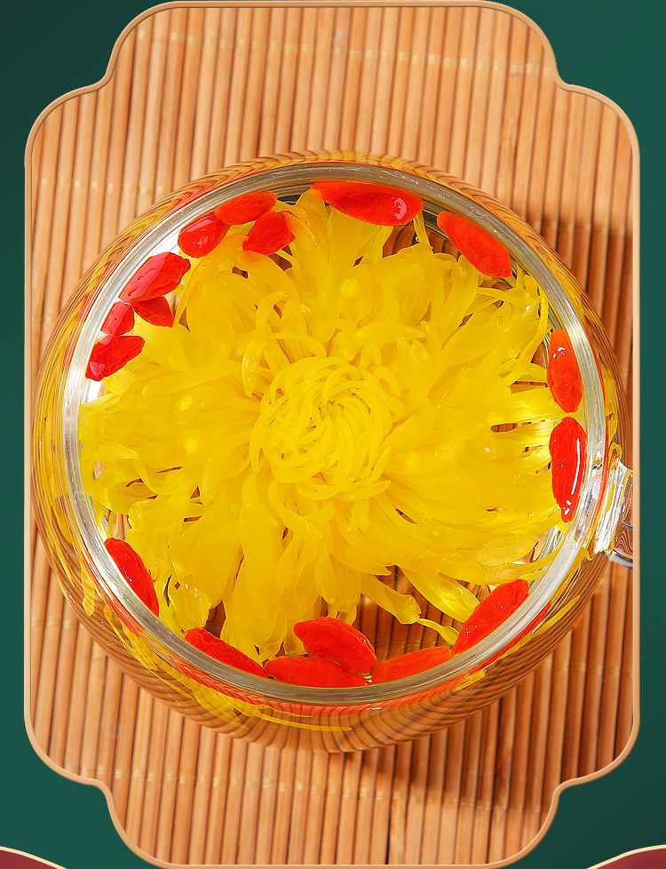 菊花枸杞茶金丝皇菊一朵一杯大朵菊花枸杞茶组合独立包装花草茶包