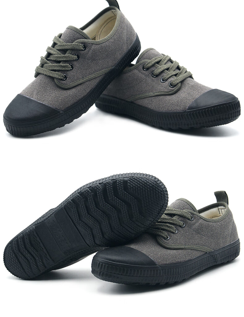 35373537劳保胶鞋男鞋潮帆布工作鞋轻便胶鞋耐磨工地劳动鞋透气夏做旧