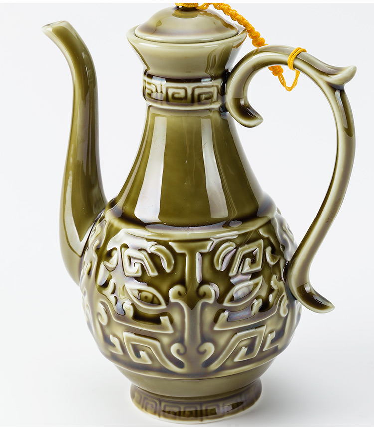 2022新款酒樽仿古仿古陶瓷酒具酒杯套装家用复古风酒樽中式酒盏酒壶小