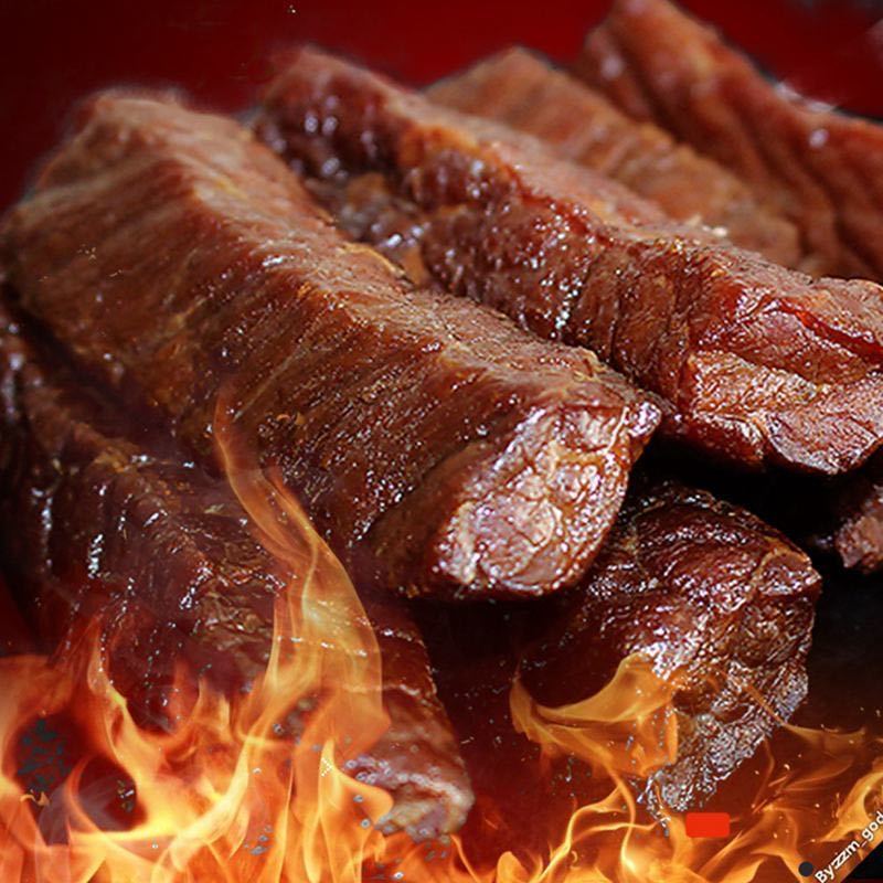 品肠羊农内蒙古牧民自制火烤牛肉干传统手工制作工艺每天现做现卖250g