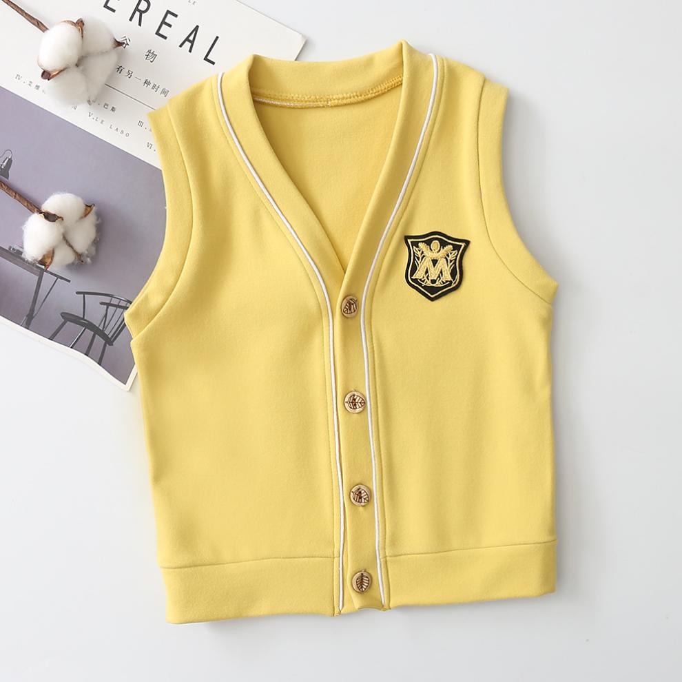 花花公子 儿童春秋薄款马甲男童纯棉背心女童马夹小孩开衫幼儿园宝宝