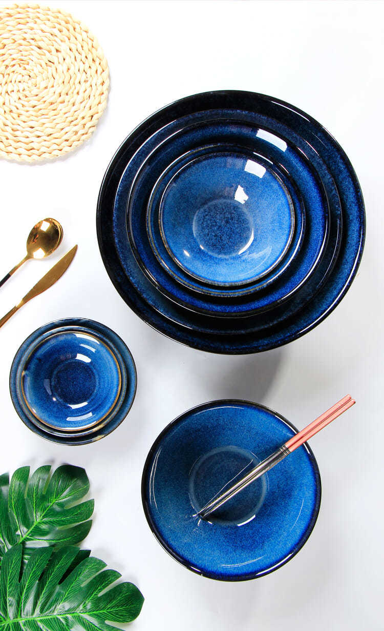 扣肉碗 酒碗陶瓷小碗深蓝仿古酒碗火锅蘸碟碗酒碗古碗米饭碗火锅小料