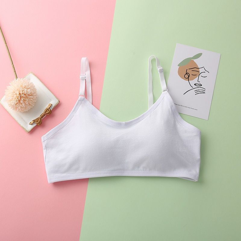 薄款文胸学生内衣女薄款韩版平胸显小初中生高中生少女文胸纯岁白蓝各