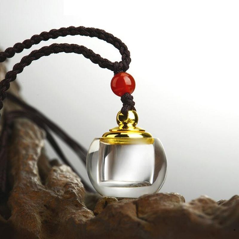博皓定制磨砂瓶空心吊坠项链透明小玻璃瓶可放护身符朱砂可打开平安符