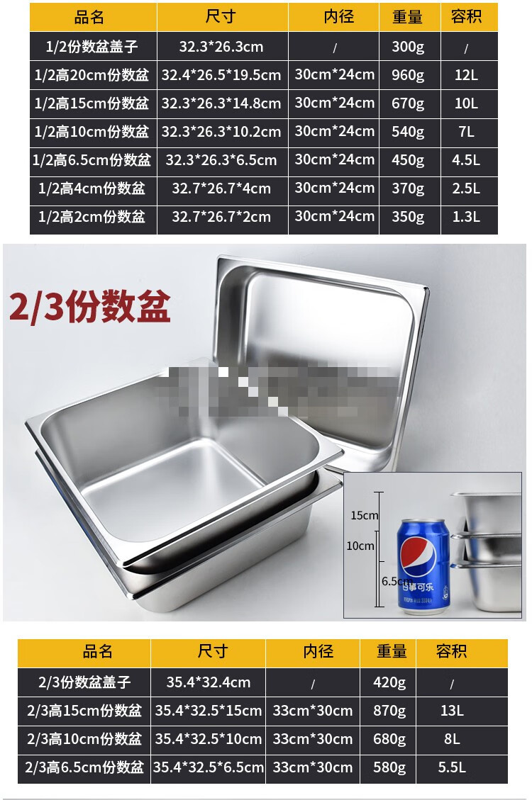 定做不锈钢盆长方形方盆份数盆方盒盒带盖盆子分数盘餐麻辣烫分菜盒子