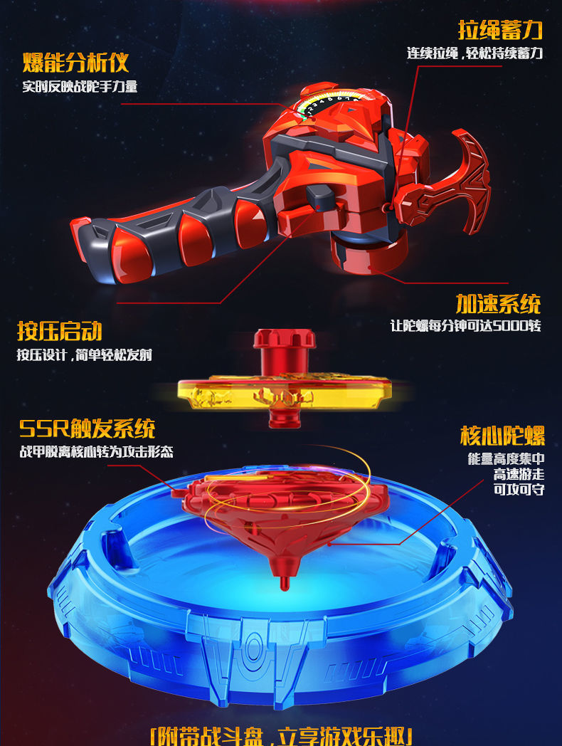 三寶暴爆甲戰陀超變戰陀螺2玩具兒童男孩魔幻夢幻陀螺戰車盤玩具神
