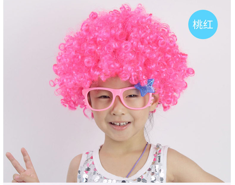 猛仕将六一儿童节搞笑爆炸头假发女彩色小丑头套幼儿园表演区道具材料