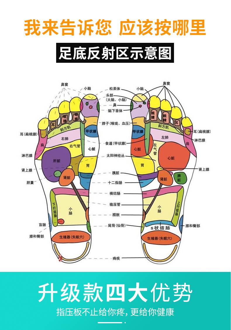 指压板小竹笋 跑男指压板足底按摩垫家用穴位脚小竹笋接亲超痛版压