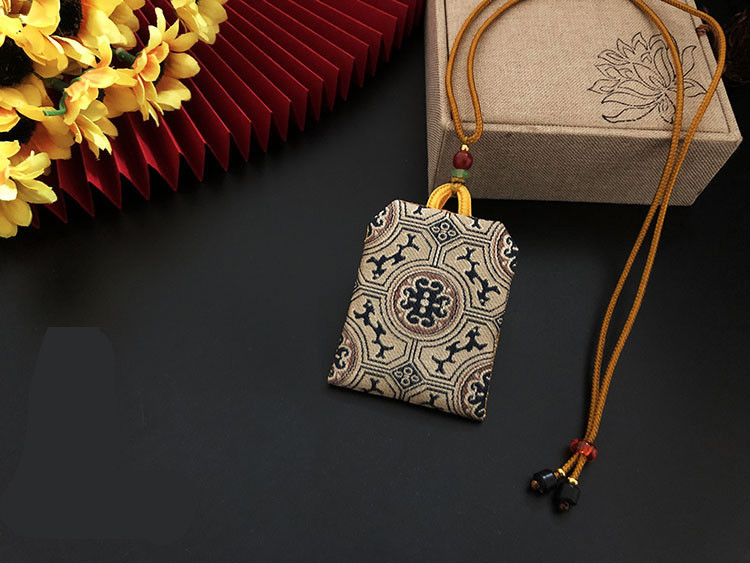 符袋随身佩戴空袋挂脖锦囊收纳佛牌收纳礼品定制 礼记-五福同心(5x6