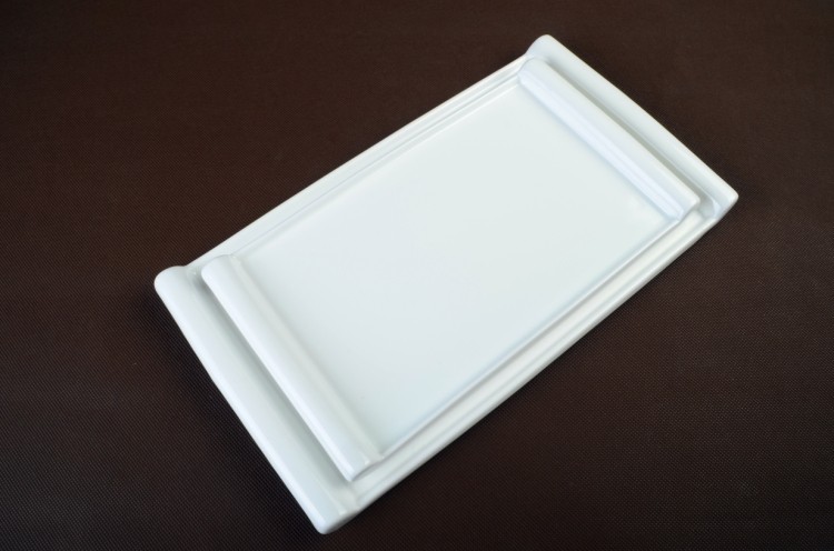 酒店15寸大陶瓷长方托盘长方形平盘蛋糕盘寿司盘展示摆盘台面餐具餐厅