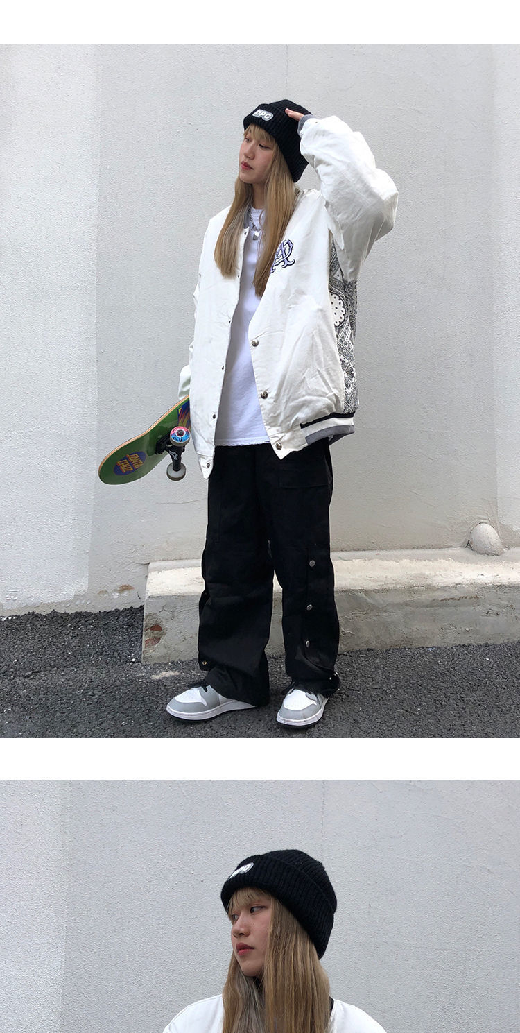 北沐晨bmc腰果花棒球服女春秋美式街头vibe潮流韩版拼接中性风盐系