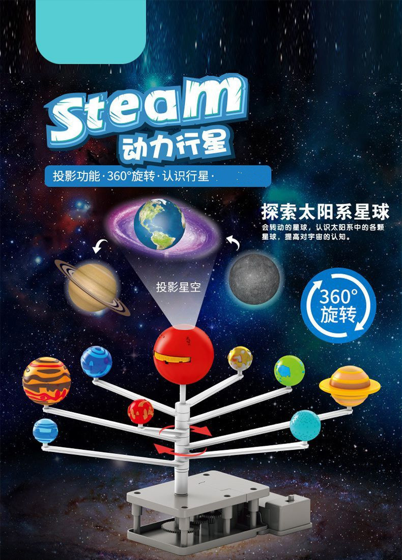 太阳系九大行星模型太阳系模型八大行星模型旋转星球幼儿园中小学生