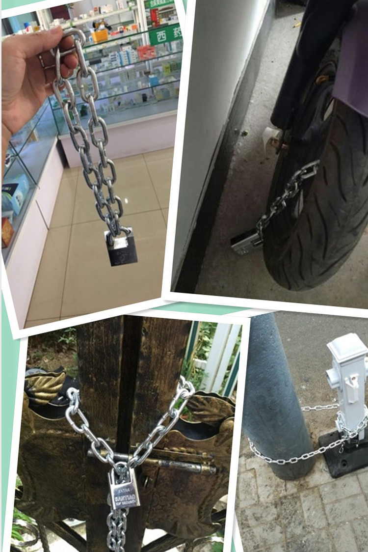 自行车锁链 摩托车链子锁链条锁铁链锁三轮车电动车锁大门钢链防盗锁