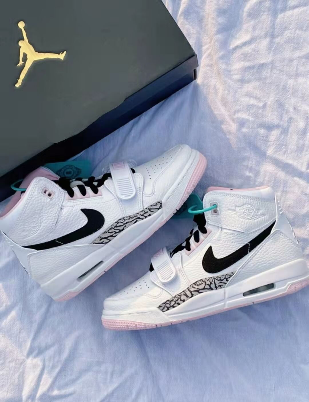 aj legacy 312 樱花粉白 女款高帮篮球鞋 缓震磨运动鞋 樱花粉白 36