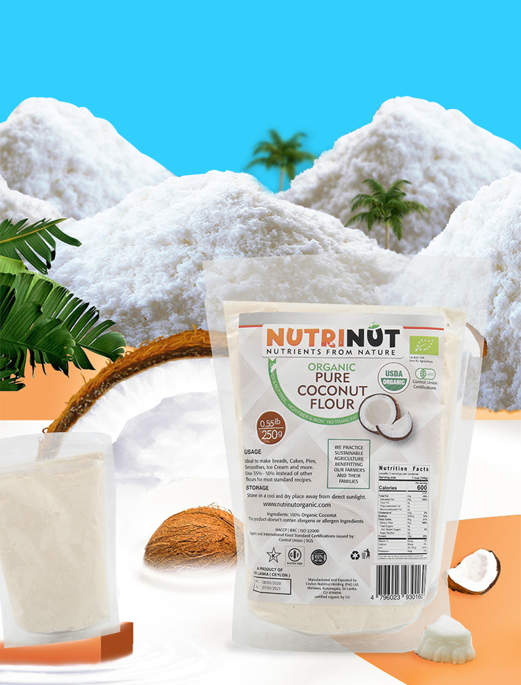 全统斯里兰卡进口椰子面粉生酮烘焙椰子粉无麸质500g1包椰子面粉2袋