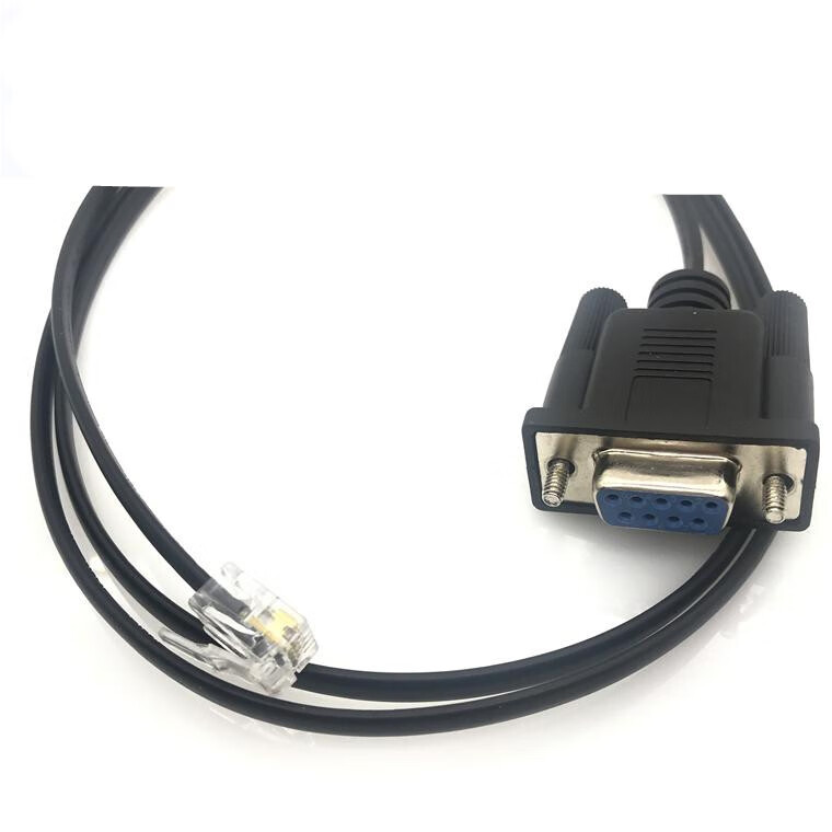 db9转rj11转接线4p4c电话水晶头rj11转db9孔串口连接线rs232黑色12m