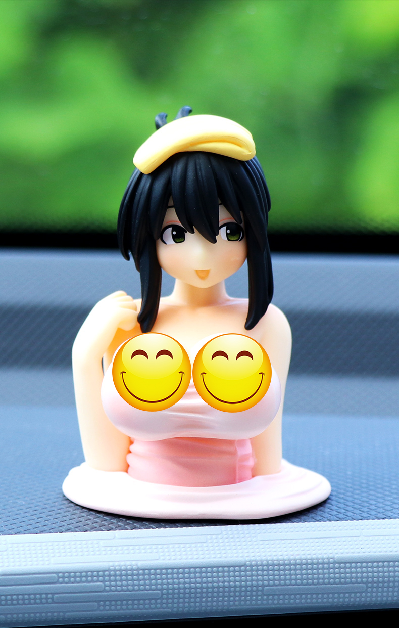 加奈子车载摆件性感美少女汽车内小装饰品摩托车电动车大抖胸手办新车