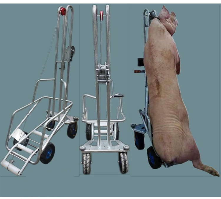 goleed欧式死猪拖车多功能电动拉死猪车手动捡猪小推车猪场拖死猪搬运