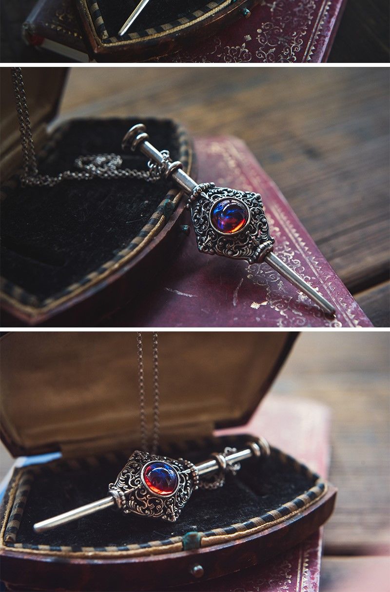 神奇动物周边 哈利波特血盟格林德沃周边情侣项链纯银龙息石吊坠魔法