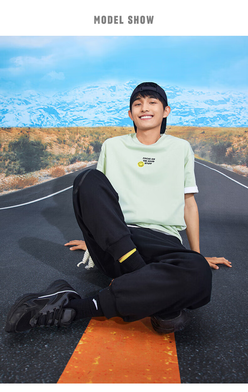 安踏(anta) 短袖 x smileyworld联名t恤男女同款冰感抗菌休闲宽松上衣