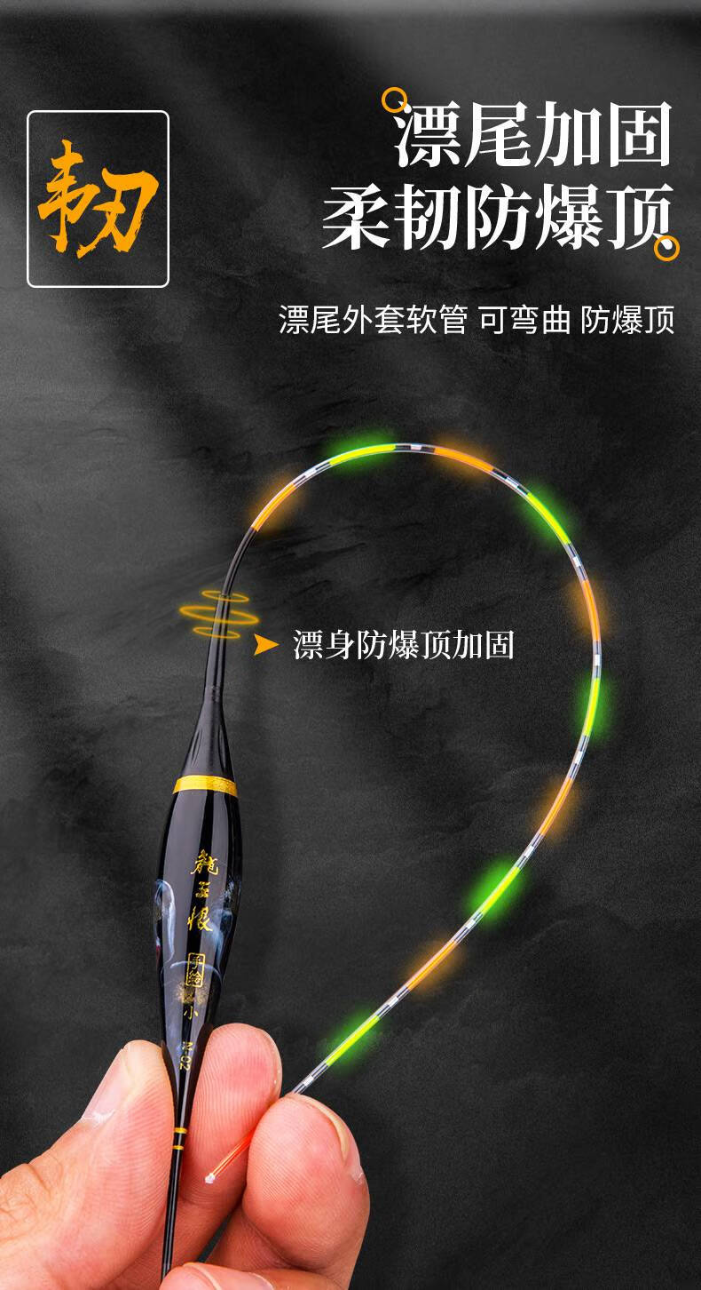 龙王恨新品纳米夜光漂鱼漂 鲫鱼夜钓水票超亮浮漂无影醒目电子漂 手绘