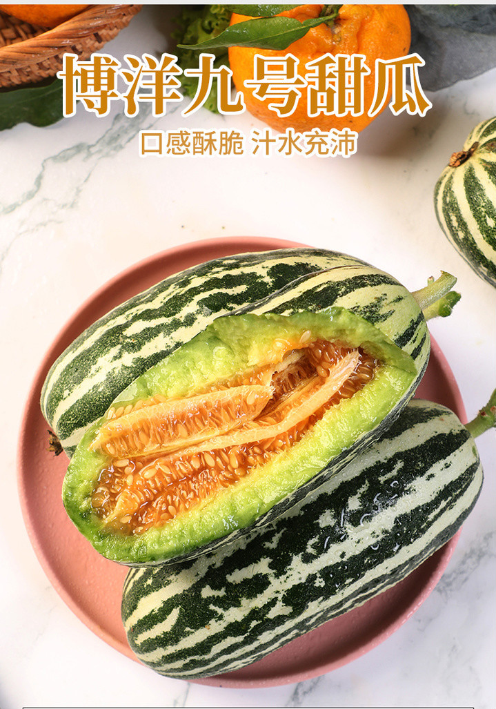 山东羊角蜜甜瓜博洋9号甜瓜羊角脆甜瓜羊角蜜瓜水果整箱送礼生鲜试吃2