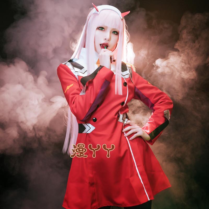 现货darling02国家队cosplay女主02战斗服动漫cos服假发鞋服装配头箍