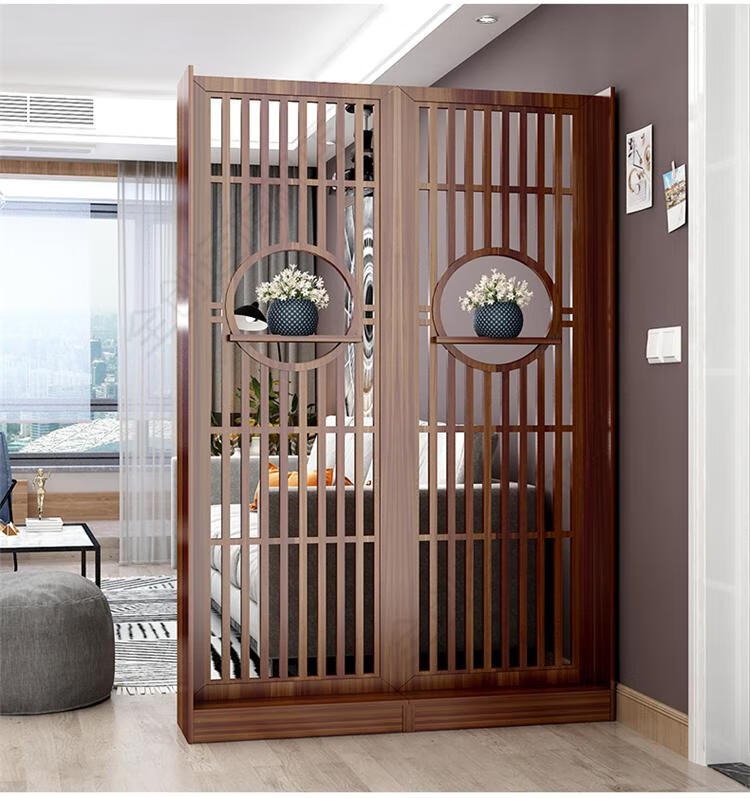 新中式屏风隔断墙客厅简约现代装饰卧室遮挡家用双面网红进门玄关柜暖
