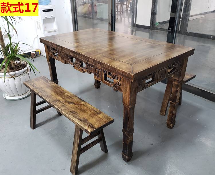 八仙桌农村老式饭店餐馆仿古八仙桌酒席大四方桌正方形八仙台实木头