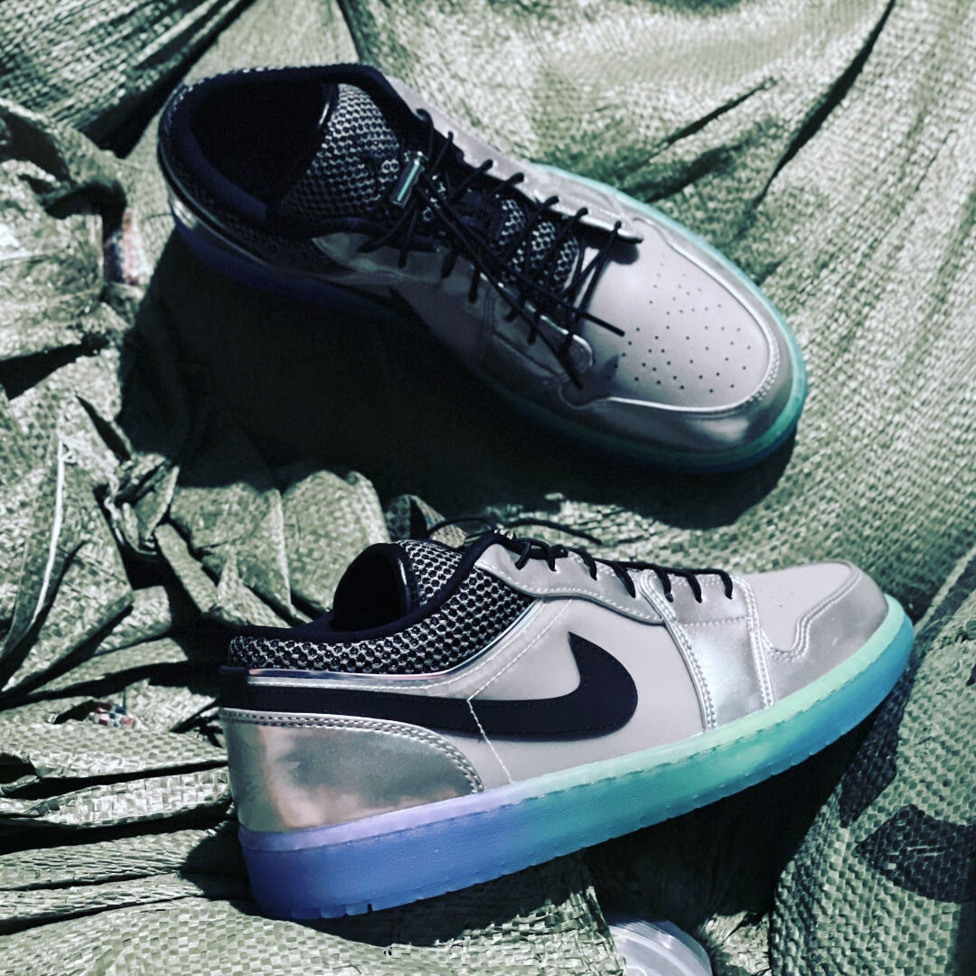 aj1低帮北卡蓝倒勾小摩卡男鞋女纯原校园学生运动篮球鞋 蒂芙尼樱花粉