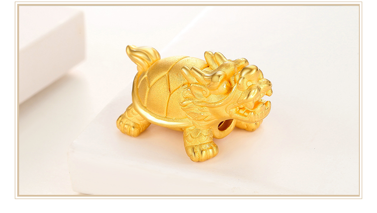 老凤凰3d硬金黄金龙龟转运珠足金999瑞兽龙龟串珠男女款手链约165g