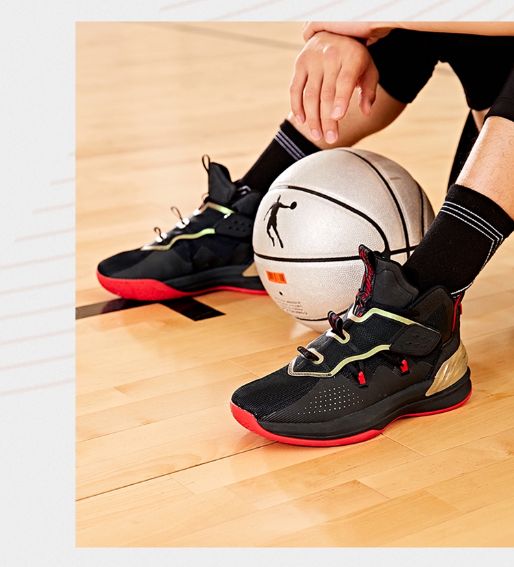 乔丹篮球鞋男高帮球鞋2021夏季透气学生运动鞋耐磨防滑后卫实战战靴fx
