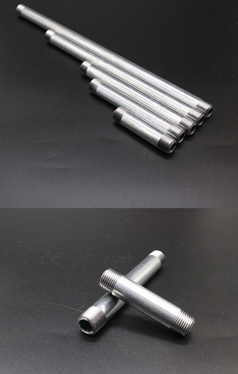 dn15短节镀锌双头丝4分加厚镀锌管水管铁钢管加工加长外丝对丝谦设