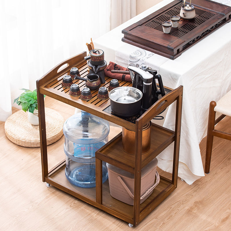 古梵枫茶桌家用小茶台客厅移动茶几茶车烧水泡茶小桌子茶盘茶具套装