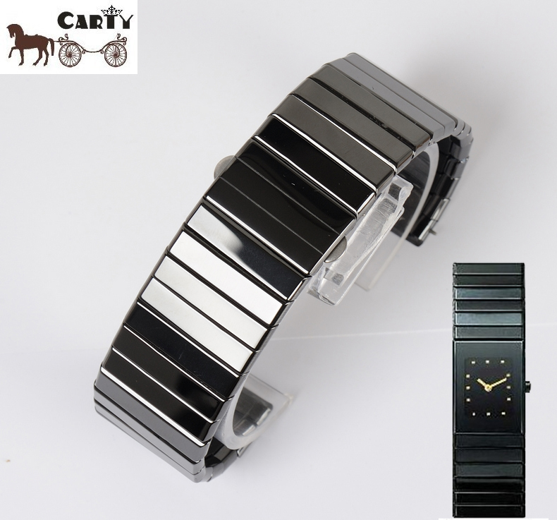 雷达手表表带原装陶瓷表带手表配件rado雷达黑金刚 整体陶瓷 黑金钢