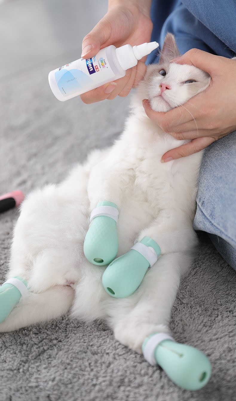 猫指甲套猫爪猫鞋防抓伤挠咬猫咪手套神器宠物洗澡猫脚套爪子用品洗猫