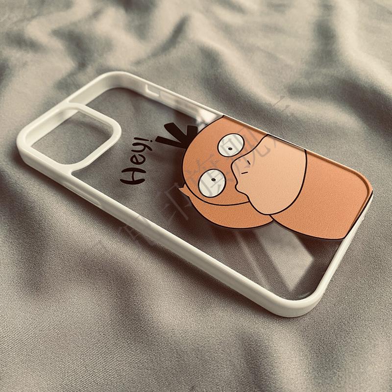 hkychey摸头呆呆可达鸭适用苹果13promax手机壳iphone11/12透明高清xs