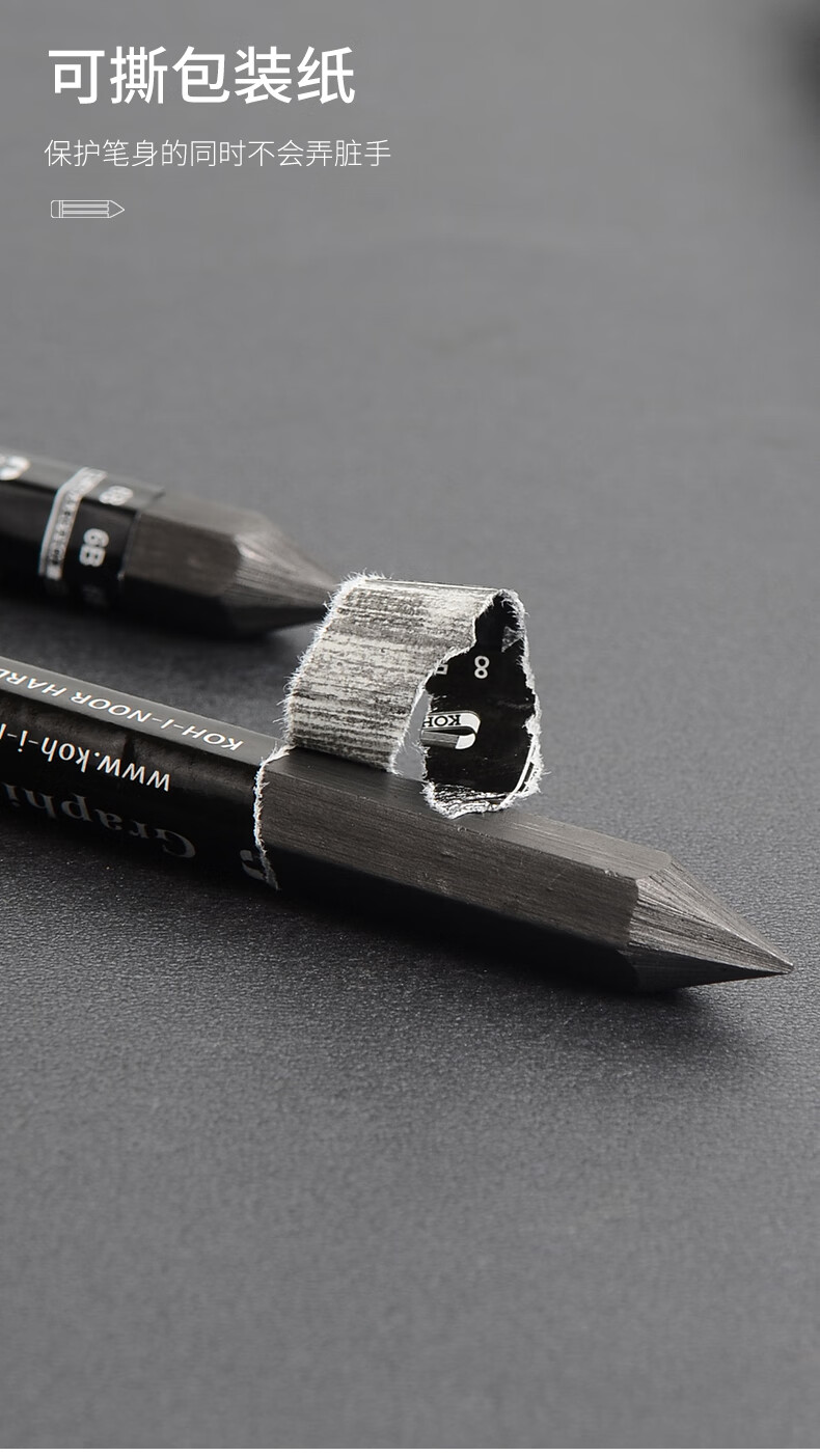 石墨笔无木六角石墨棒碳条铅笔全铅写生素描绘画铅棒4b速写2b实心炭全