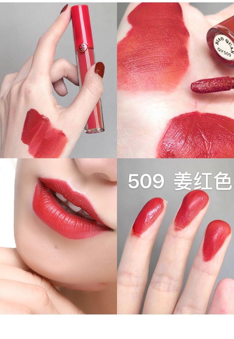 丝绒哑光雾面唇釉持久保湿滋润学生口红显白不易掉色401亮橘色